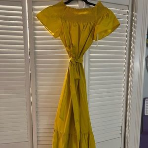 Tory Burch smocked shoulder tie dress brand new with tags.